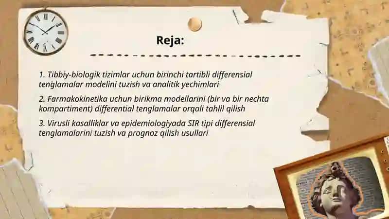 Tibbiy-biologik dufferensial tenglamalar 2