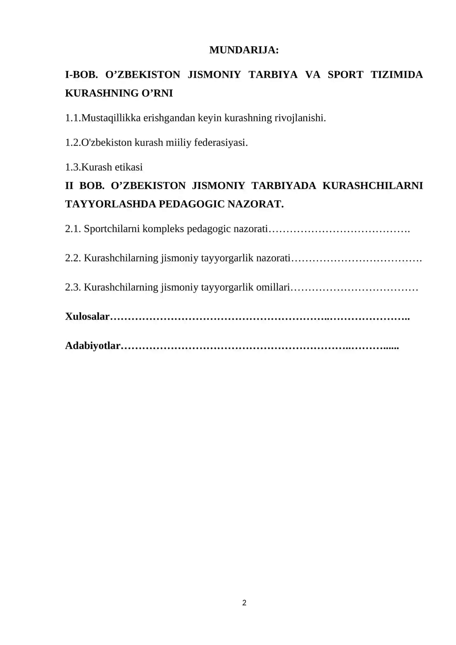 O’zbekiston Kurash tizimi 2