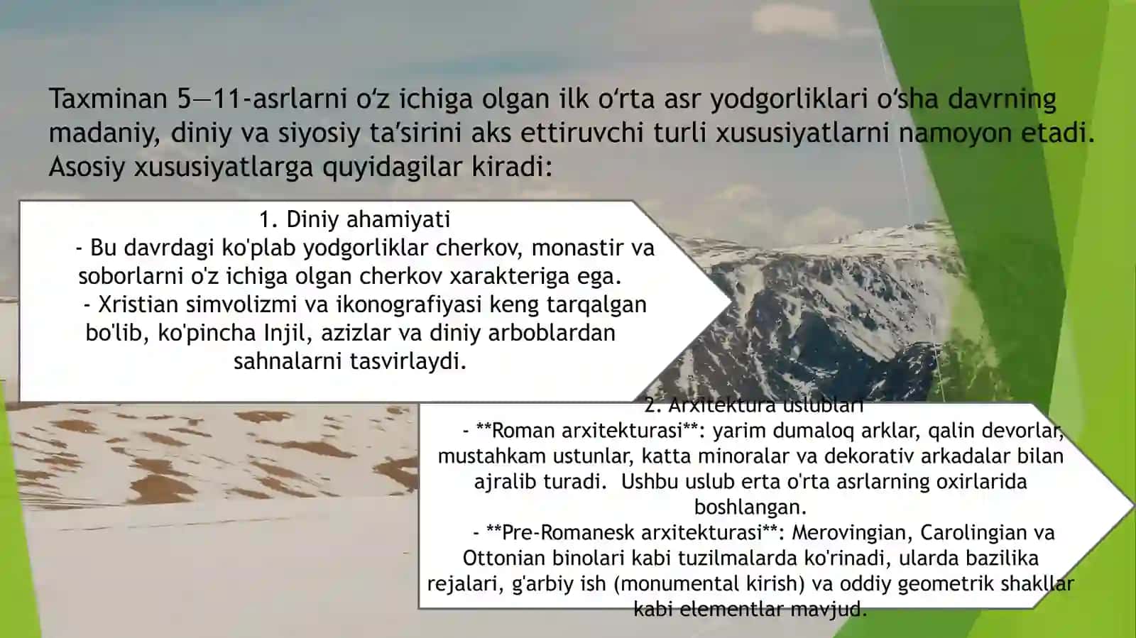 O'rta  asrlar  davri arxeologiyasi 2