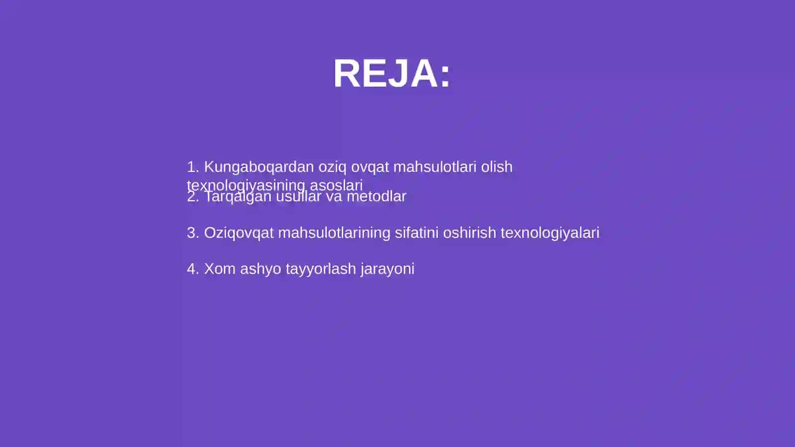 Kungaboqardan oziq ovqat mahsulotlari olish texnologiyasi 2