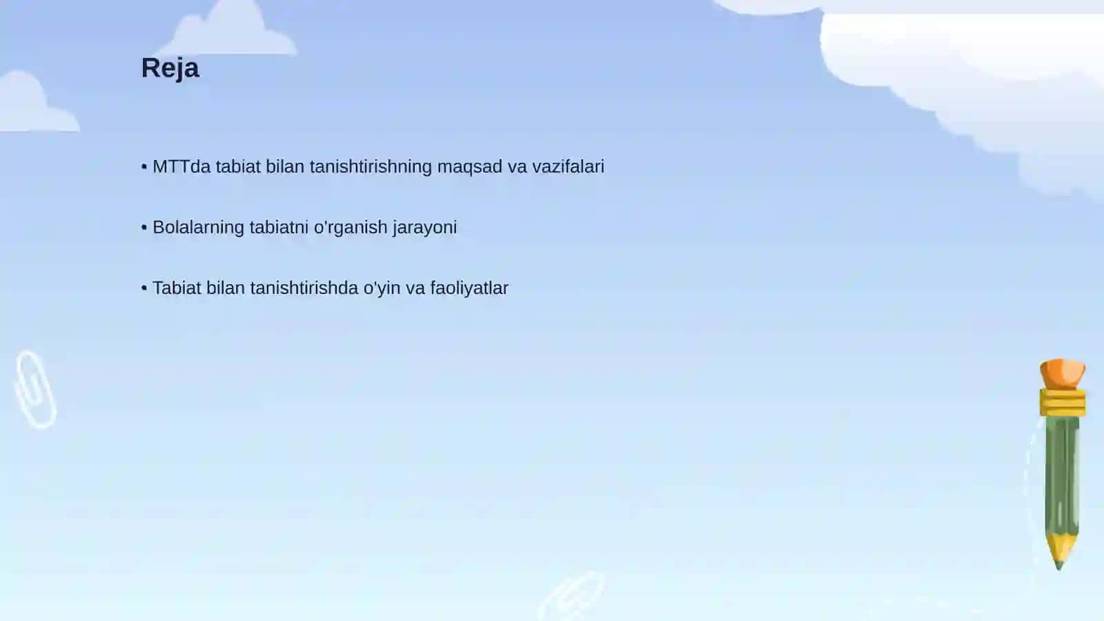 MTTda tabiat bilan tanishtirishga doir ishlar tizimi 2