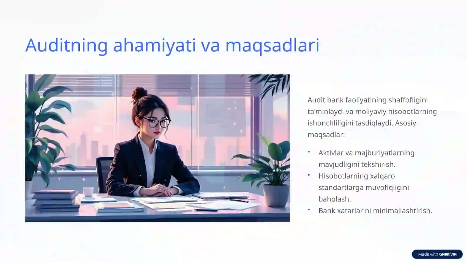 Banklarda debitorlar, kreditorlar va qimmatli qog`ozlar auditi 2