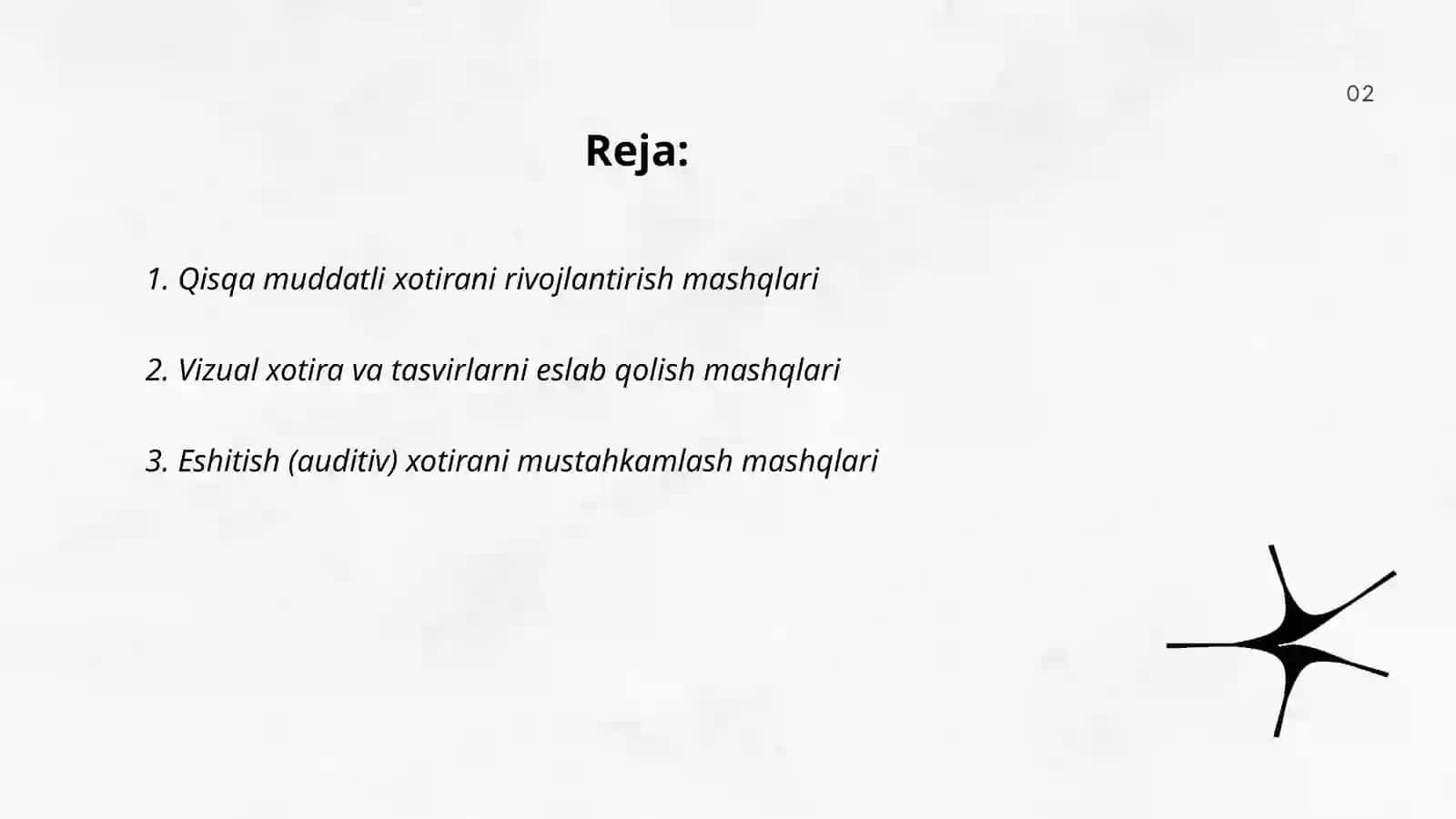 Xotirani rivojlantiruvchi psixologik mashg‘ulotlar 2