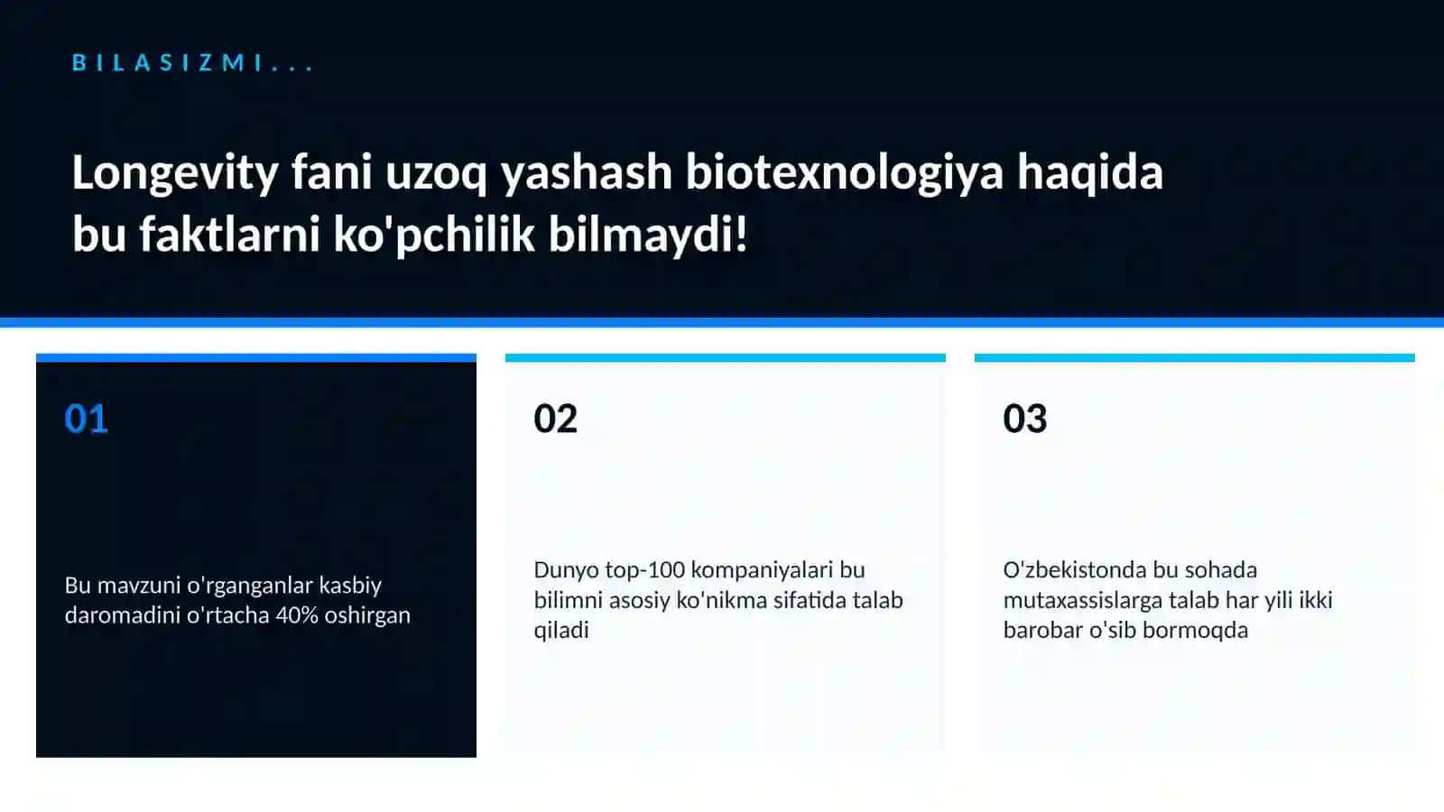 Longevity fani uzoq yashash biotexnologiya 2