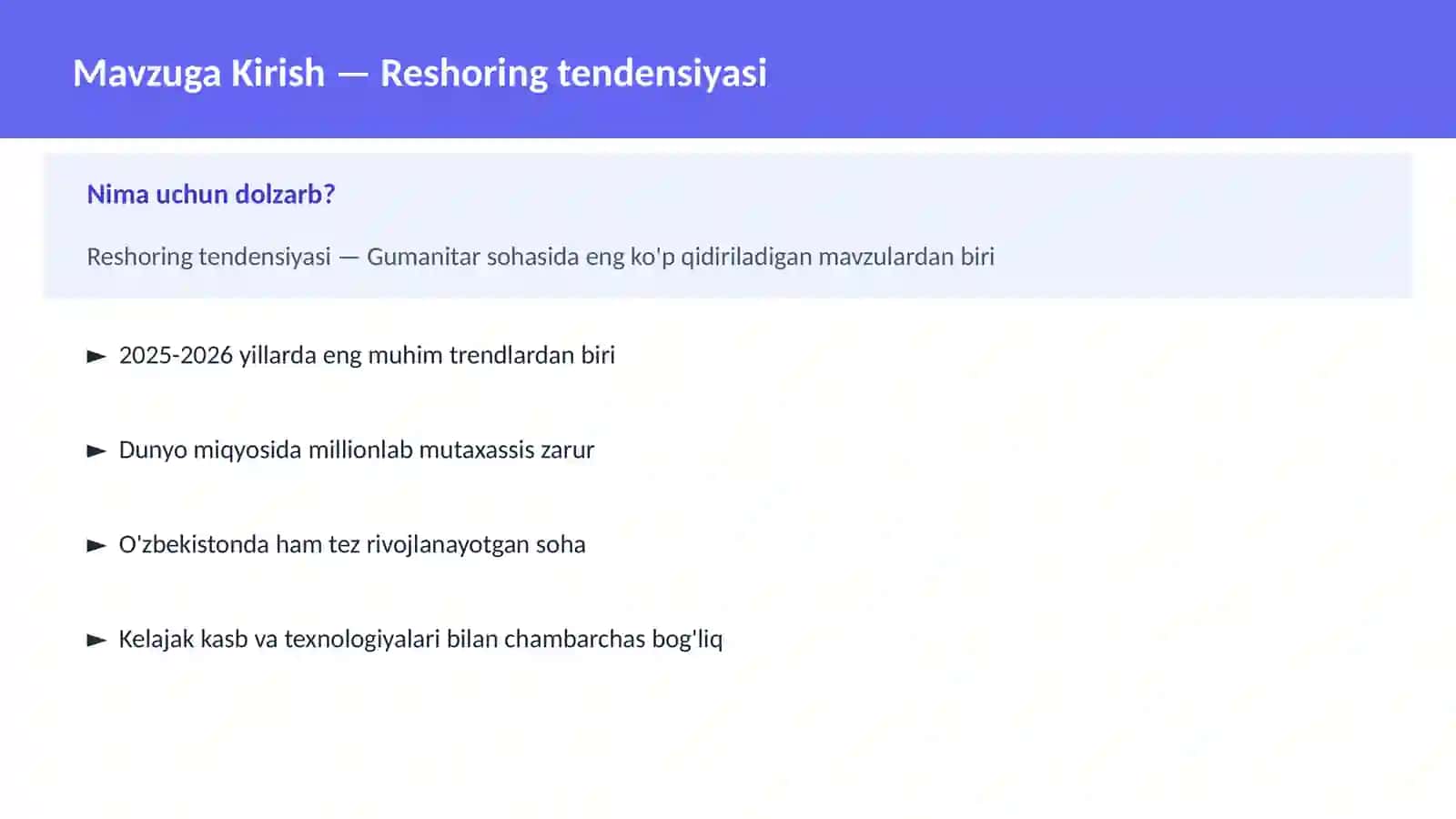 Reshoring tendensiyasi 2