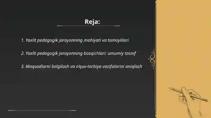 Yaxlit pedagogik jarayon bosqichlari 2