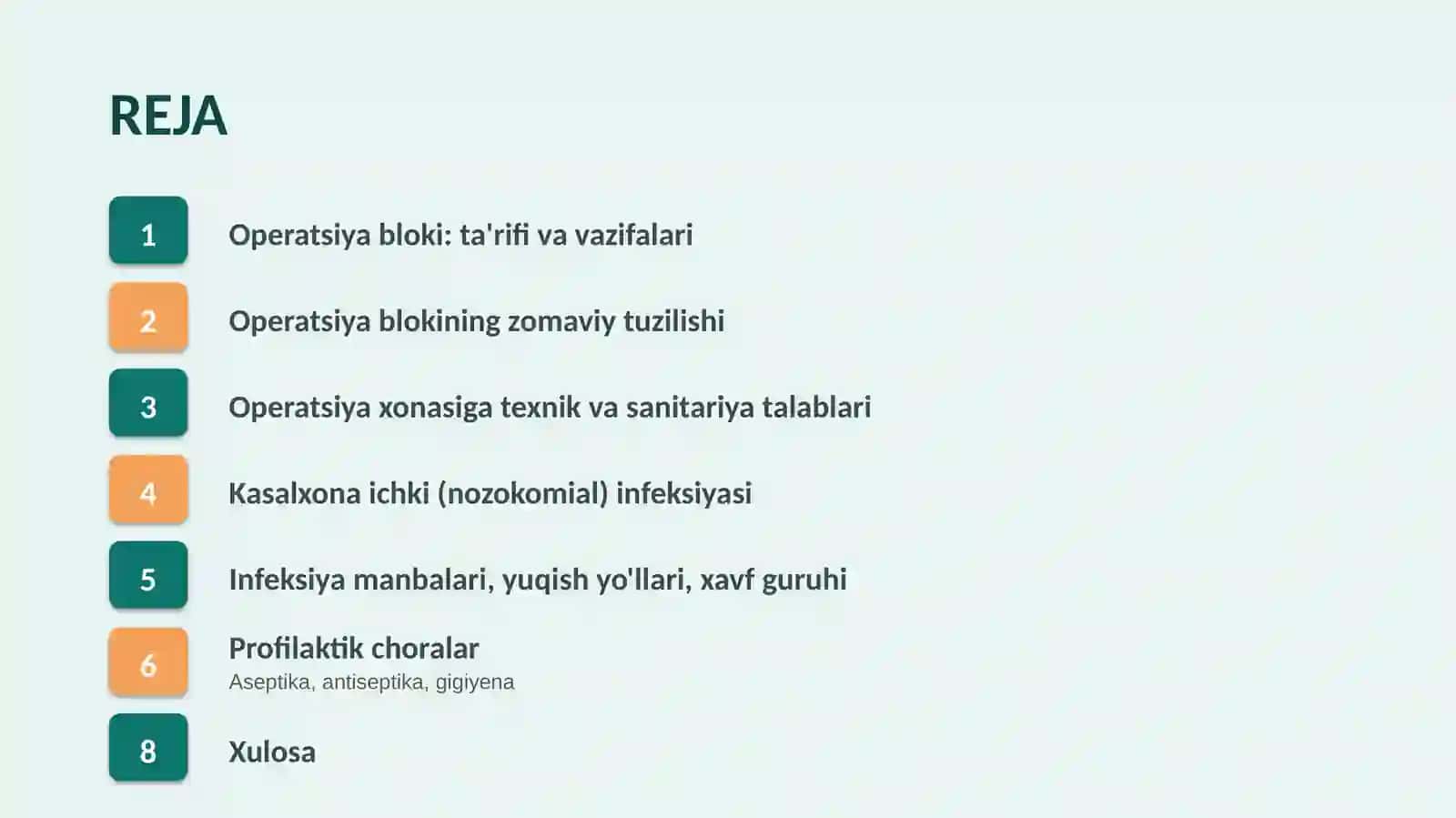 Operatsiya blok tuzulishi, kasalxona ichki infeksiyasi va uning profilaktikasi 2