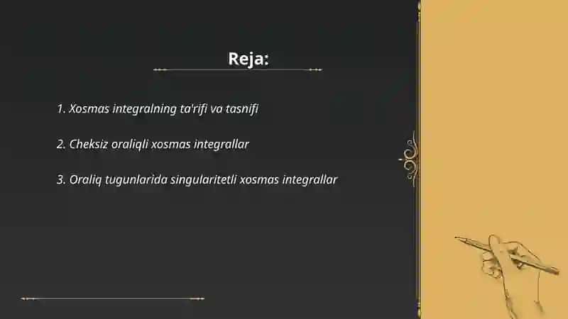 Xosmas integrallar 2