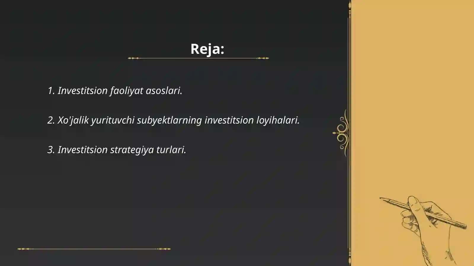 Investitsion faoliyat asoslari 2