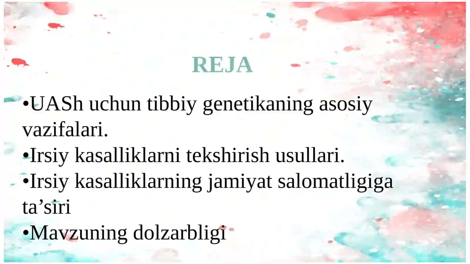 UASh faoliyatida tibbiy genetika modulni o'rni va ahamiyati 2