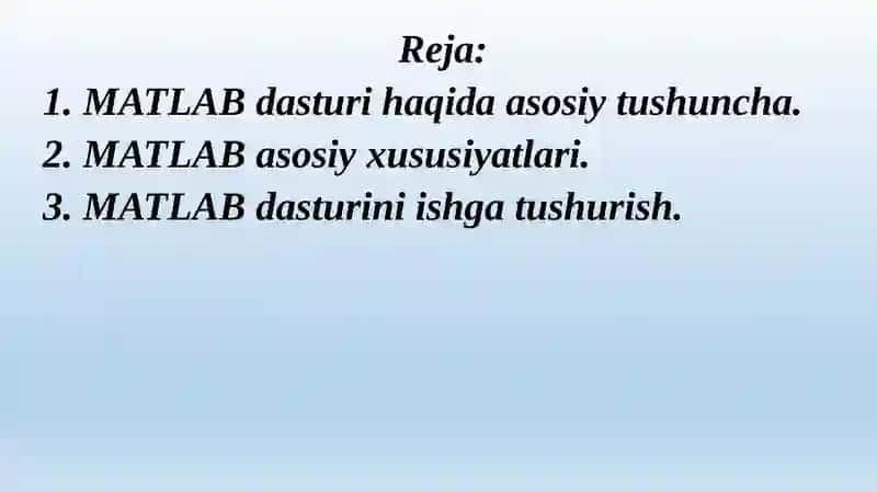 MATLAB dasturlari 2