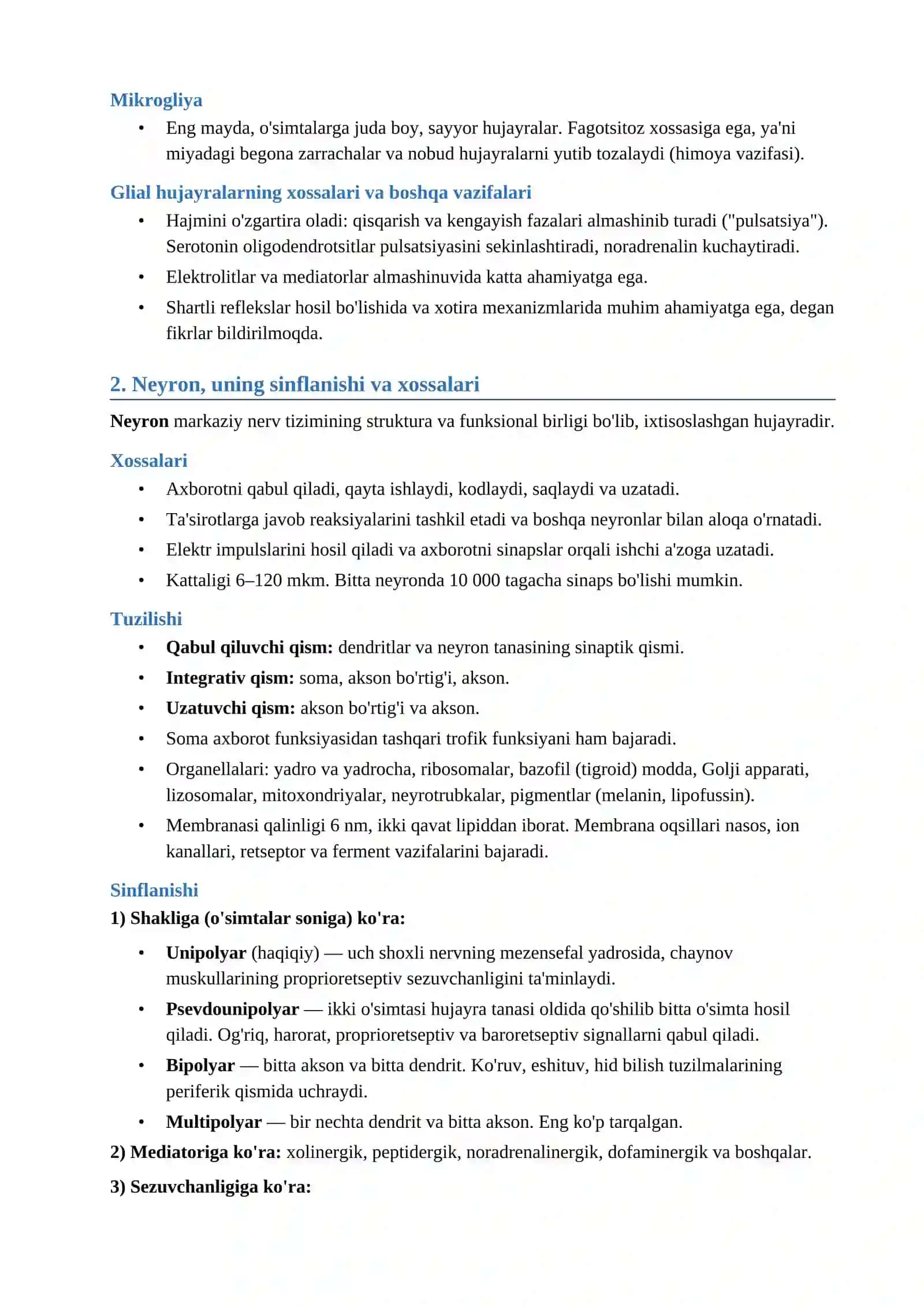 ASAB TOLALARI VA SINAPSLARNING XOSSALARINI O'RGANISH 2