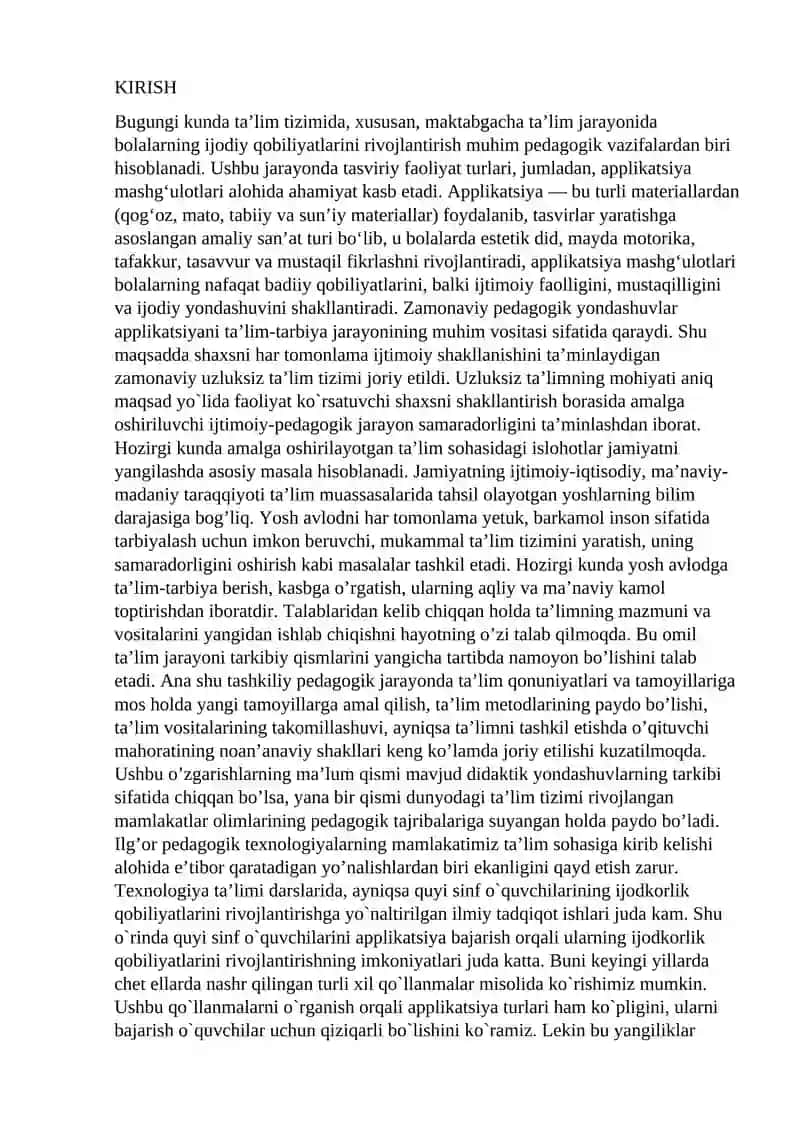 Applikatsiya Mashg'ulotlari 2