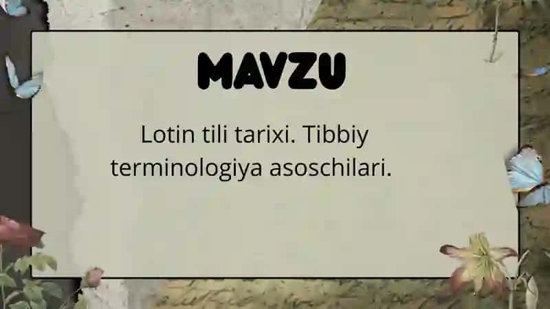 Lotin tili fanidan tayyorlangan mustaqil ish 2