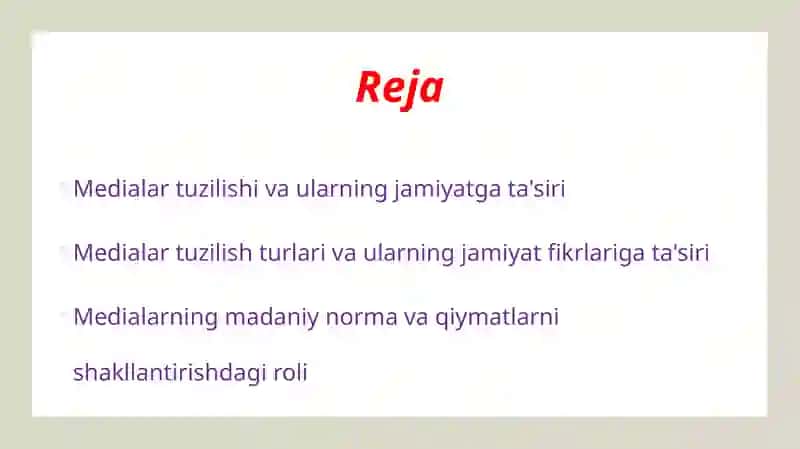 MEDIA MAYDON TUZILISHI VA TA'SIRI 2