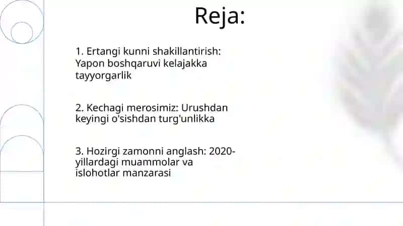 Yaponiya davlatning menejmenti sohasidagi islohotlar 2