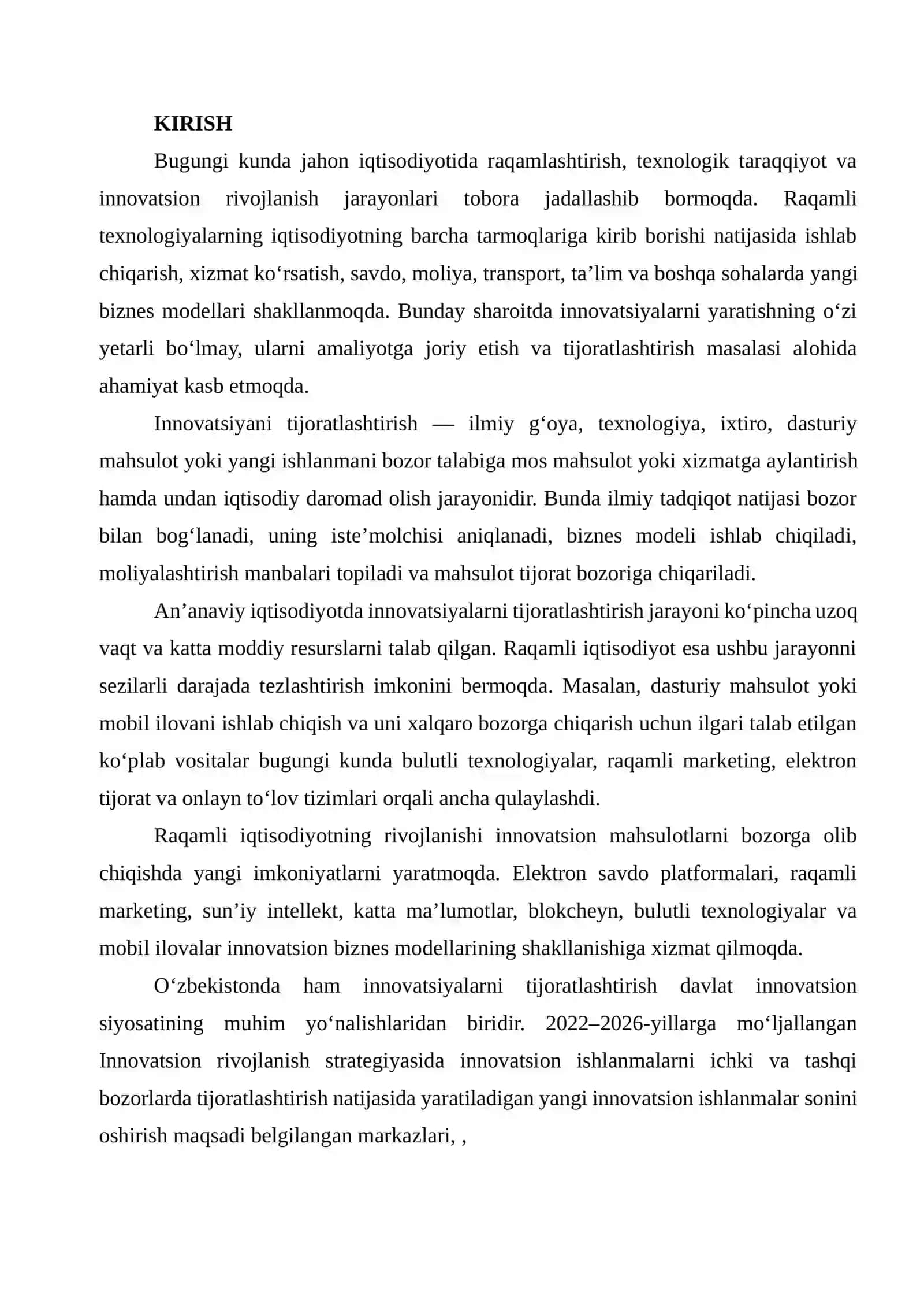 Raqamli iqtisodiyot sharoitida innovatsiyalarni tijoratlashtirish mexanizmlari 2