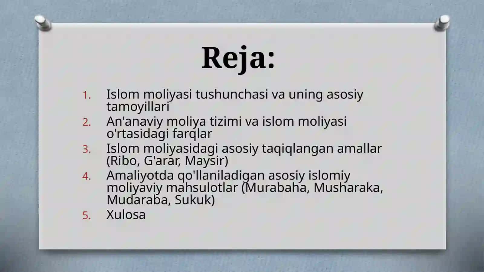 Islom moliyasiga kirish 2