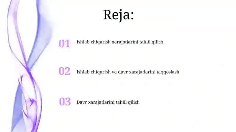 Ishlab chiqarish va davr xarajatlari tahlili 2