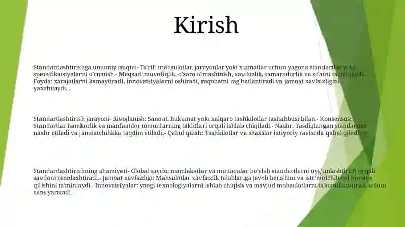 Standartlashtirish Haqida 2