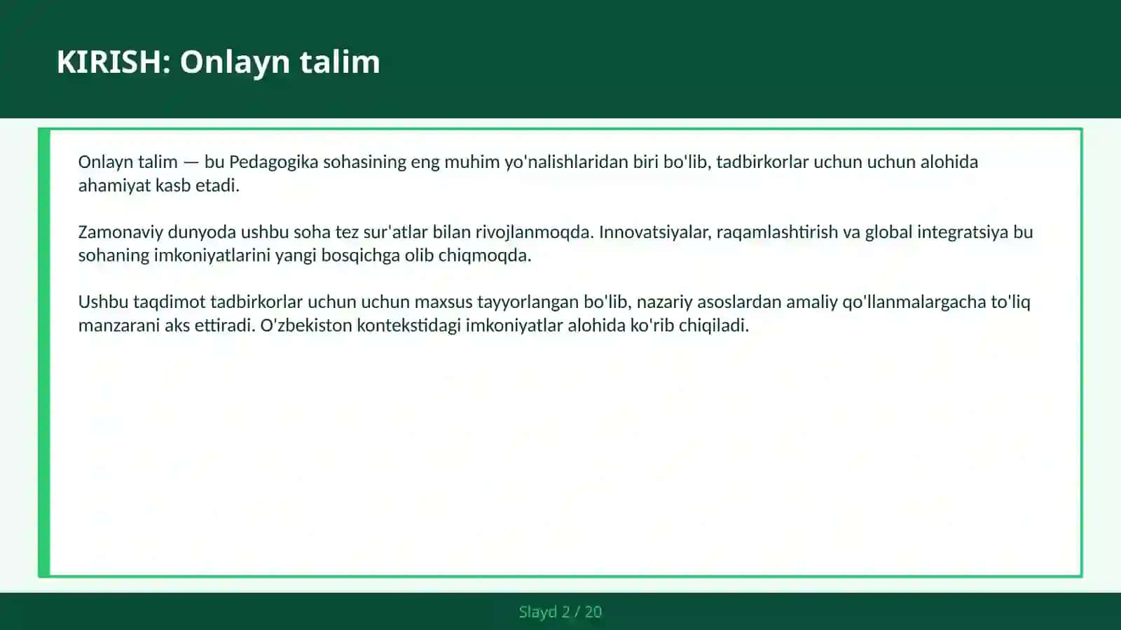 Talim pedagogikasi 2