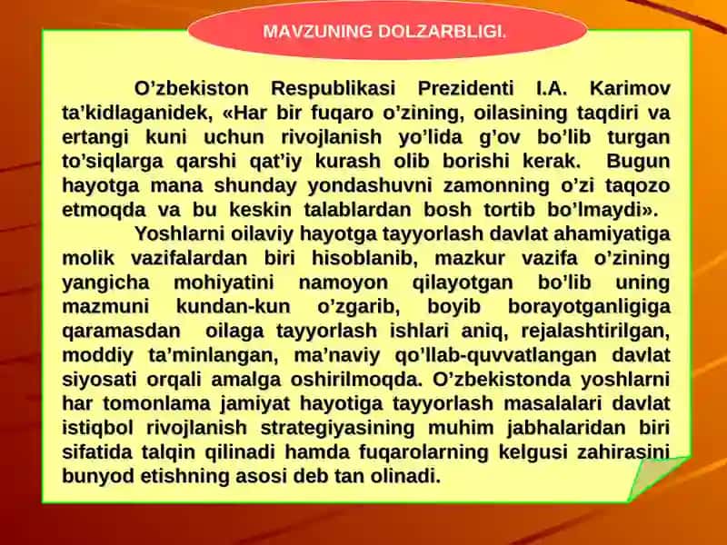 Yoshlar o’rtasida vijdon erkinligiga oid huquq buzarliklarni oldini olishda oilaning o’rni 2