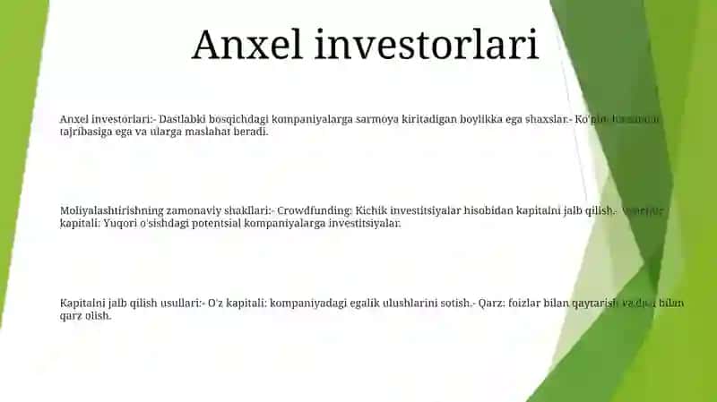 Investitsiyalarni Moliyalashtirishni Zamonaviy Shakllari Va Usullari 2
