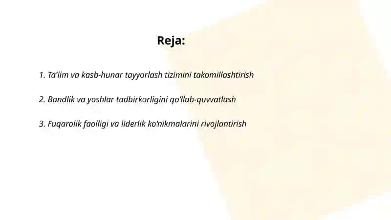 Ta'lim va kasb‑hunar tayyorlash tizimini takomillashtirish 2