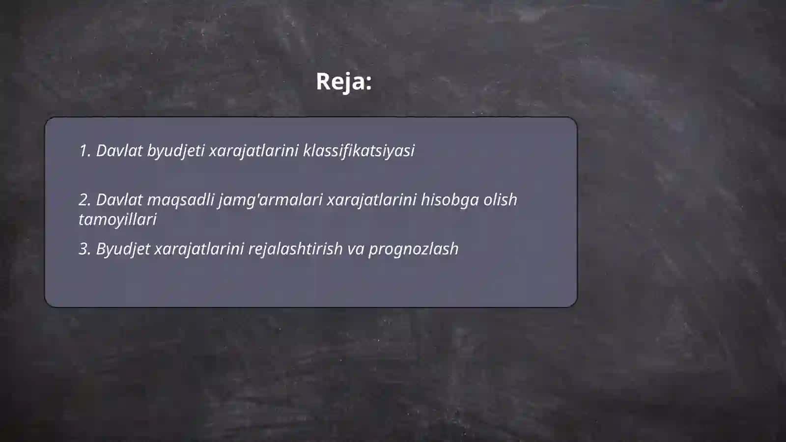 Davlat byudjeti va davlat maqsadli jamg'armalari xarajatlari hisobi 2