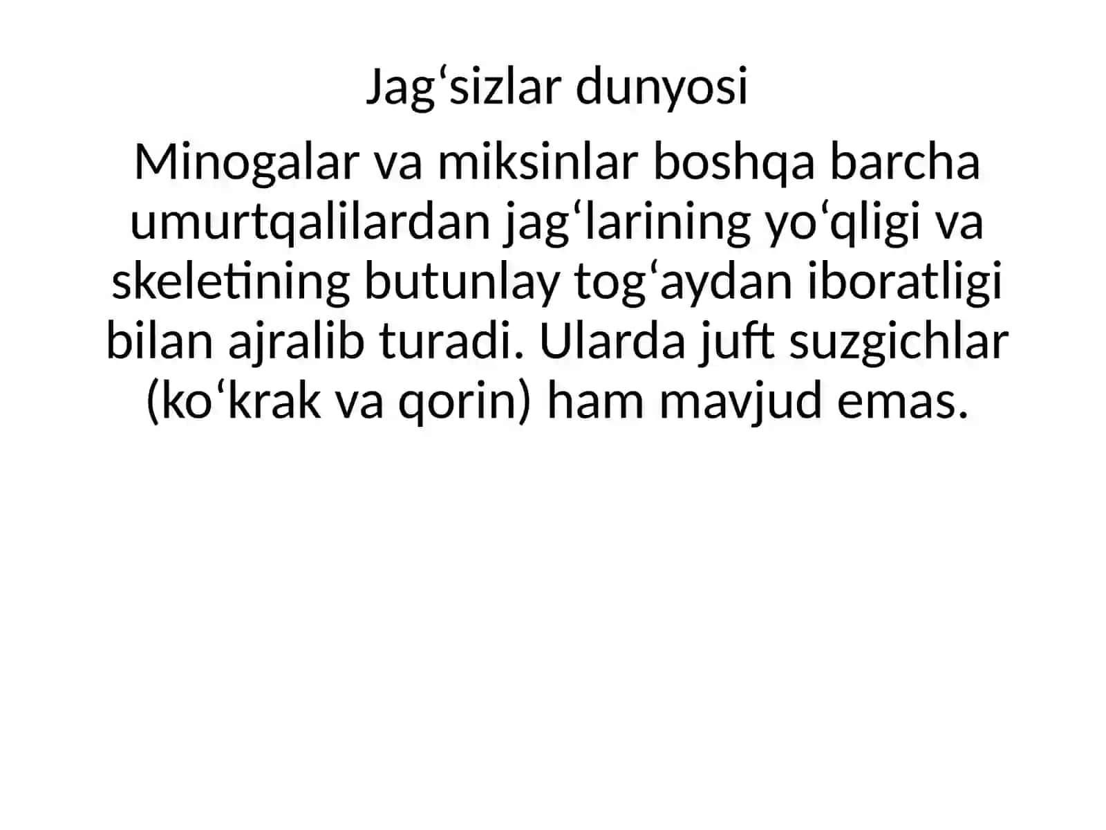 Minogasimonlar va miksinasimonlar turkumlari, ekologiyasi va ahamiyati 2