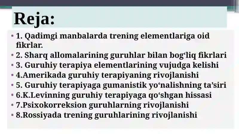 Psixokorreksion guruhlarning rivojlanishi 2
