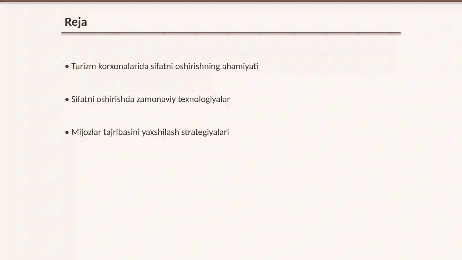 Turizm korxonalarida sifatni oshirish strategiyalari 2
