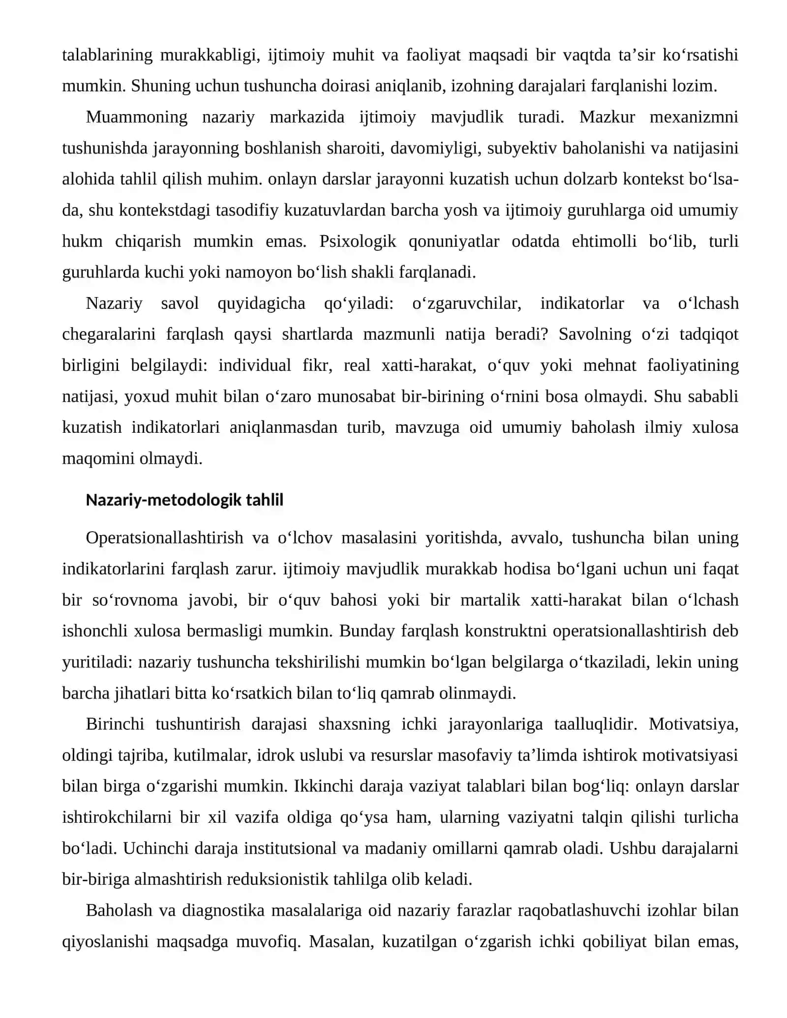 MASOFAVIY TA’LIMDA ISHTIROK MOTIVATSIYASI — BAHOLASH VA DIAGNOSTIKA MASALALARI 2