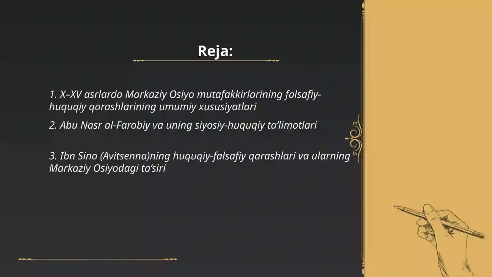 X-XV asrlarda Markaziy Osiyo mutafakkirlarining falsafiy-huquqiy qarashlari 2