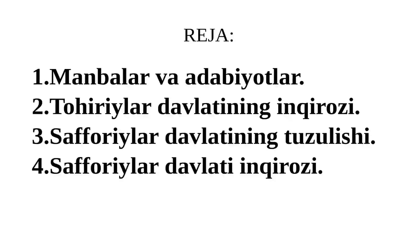 SAFFORIYLAR DAVLATI 2
