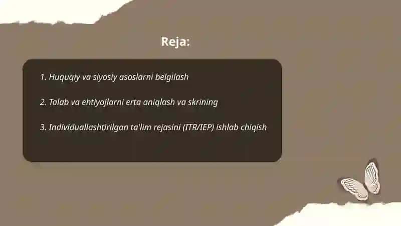 Umumta'lim tashkilotlarida alohida yordamga muhtoj bolalar uchun integratsiyalashgan ta'limni amalga oshirishning asosiy bosqichlari 2