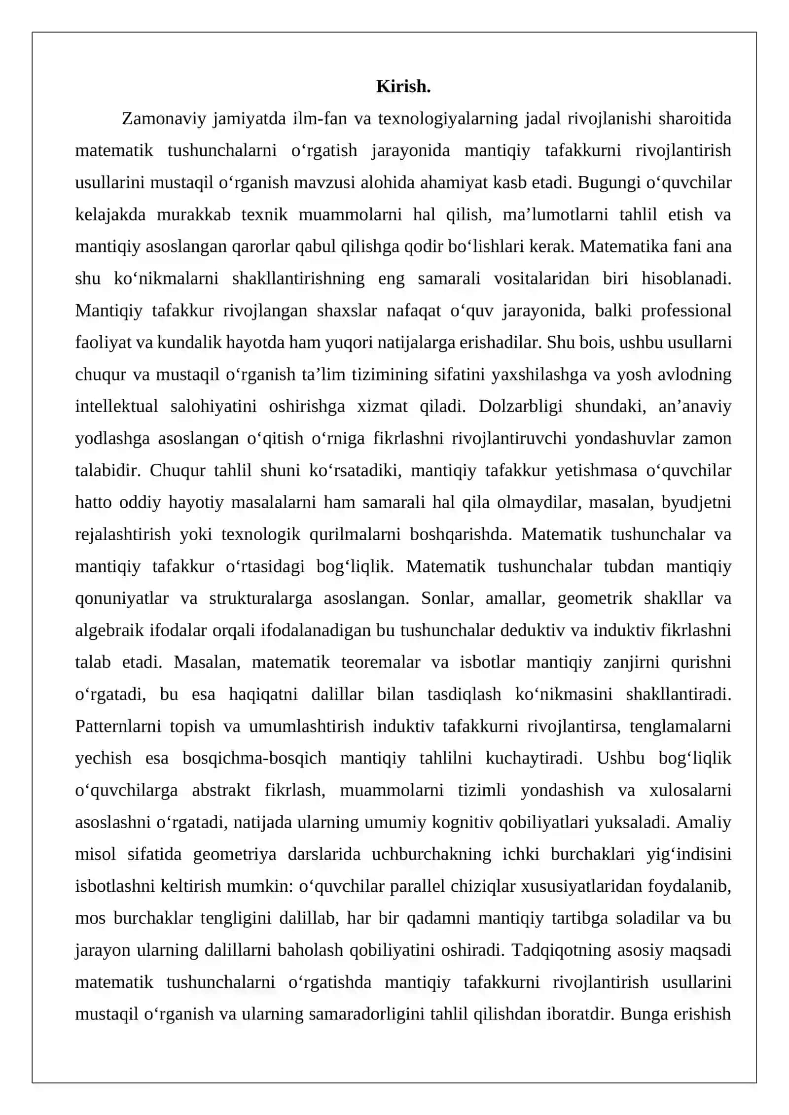 Matematik tushunchalarni o‘rgatishda mantiqiy tafakkurni rivojlantirish usullari 2