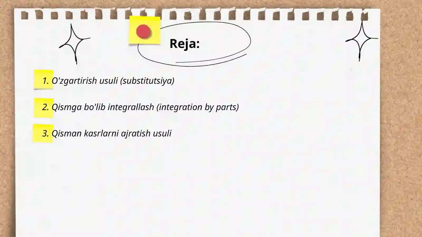 Integrallash usullari 2