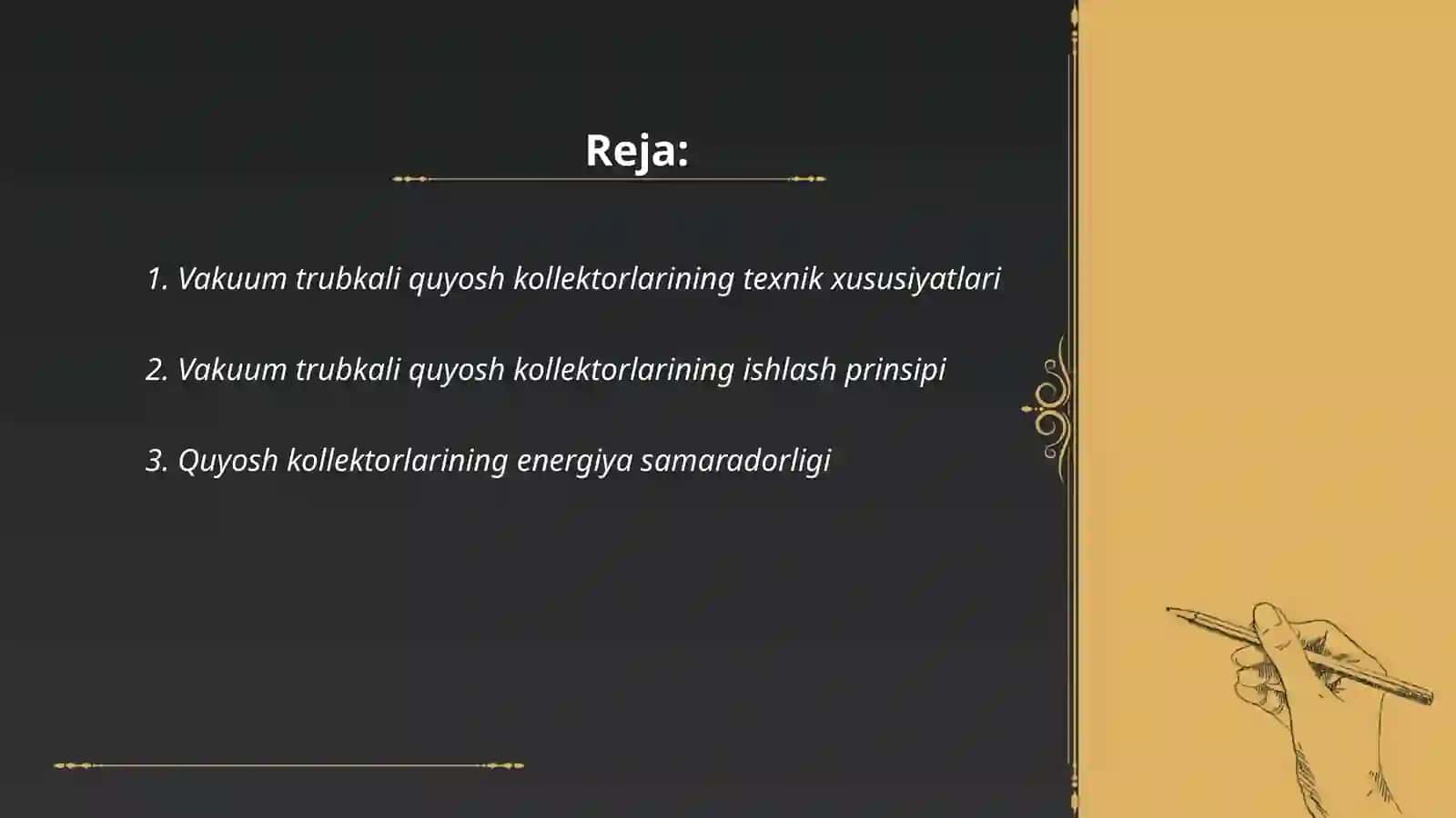 VAKUM TRUBKALI QUYOSH KOLLEKTORLARINING RESURS VA TEXNIKA IQTISODIY KO`RSATKICHLARI 2