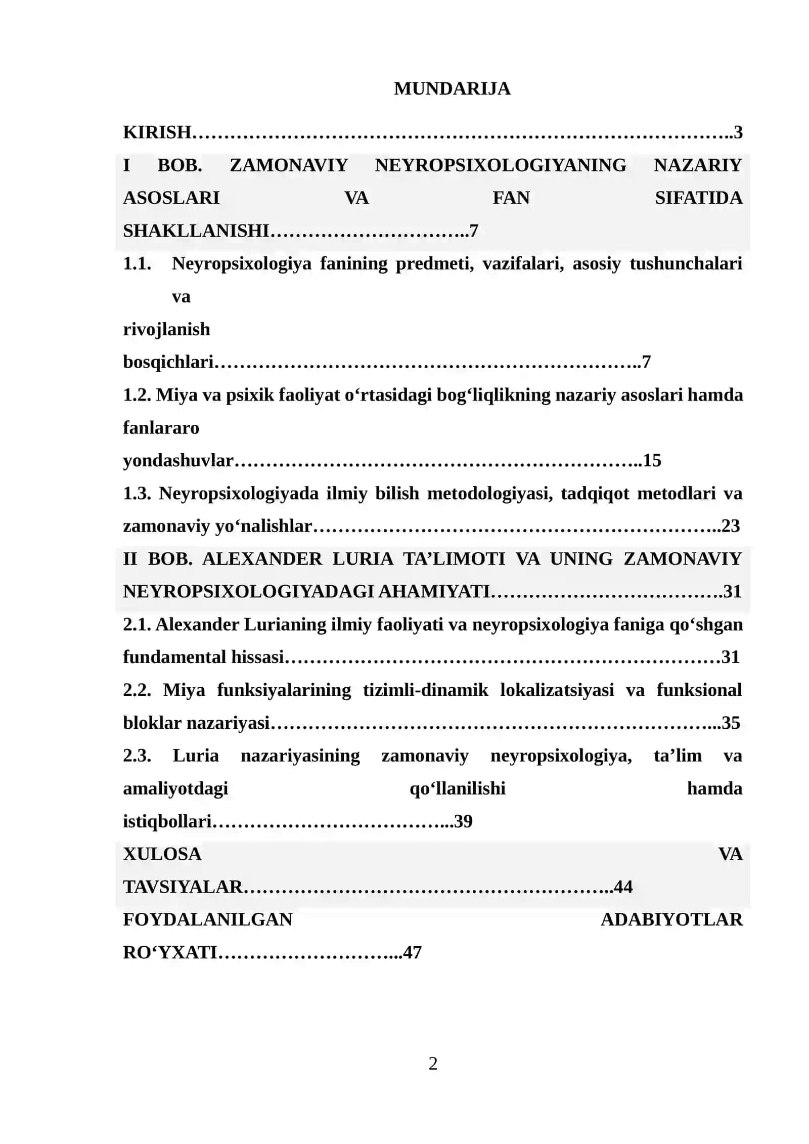 Zamonaviy neyropsixologiyaning nazariy asoslari (Alexander Luria ishlari) 2