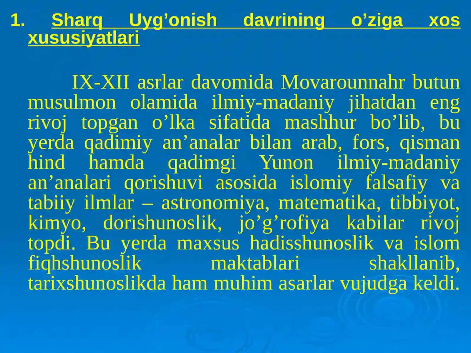 Sharq Uyg’onish davrida ta’lim-tarbiya fikrlari (IX-XII asrlar) 2