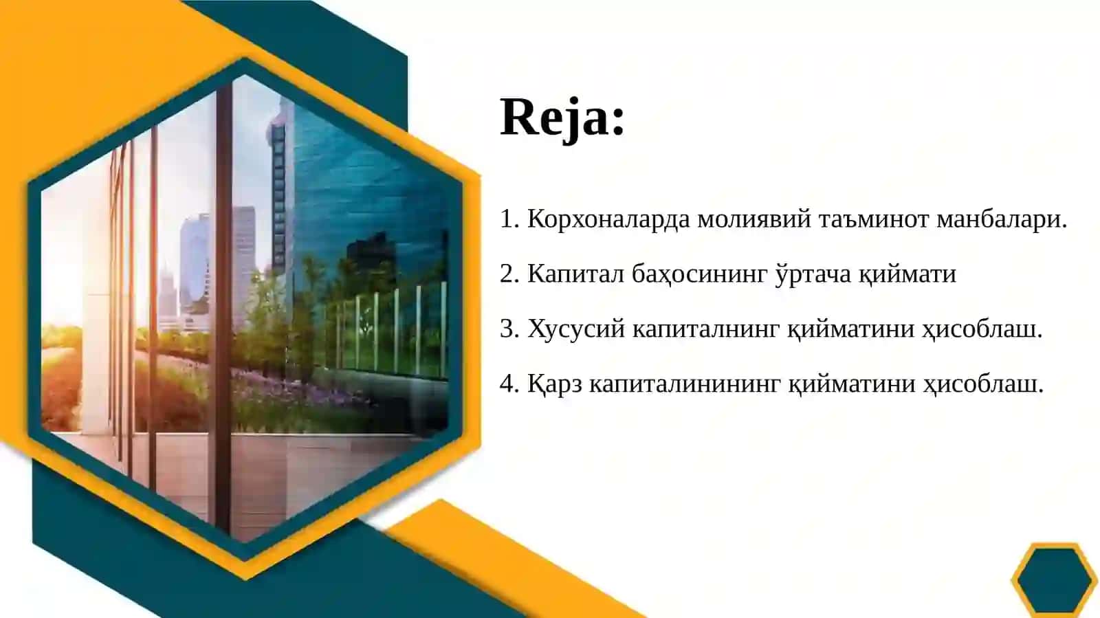 КАПИТАЛ ВА МОЛИЙ ТАЪМИНОТ ЖАРАЁНИНИ БОШҚАРИШ 2