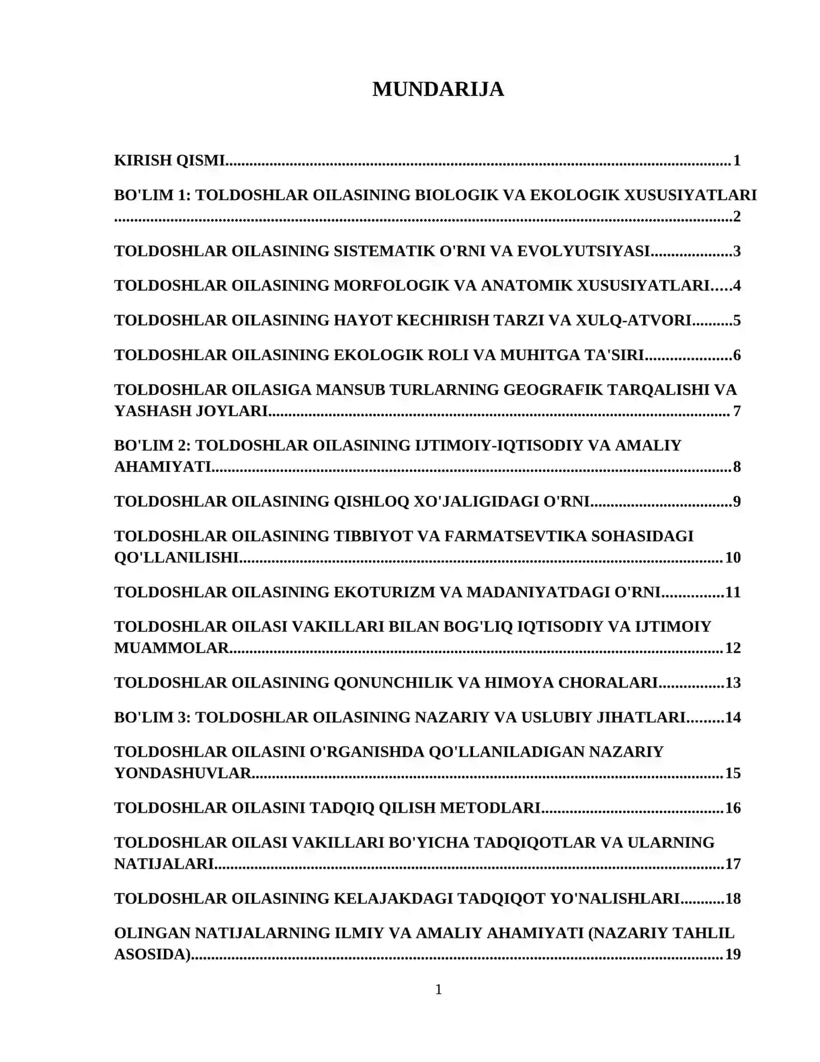 Toldoshlar oilasi 2