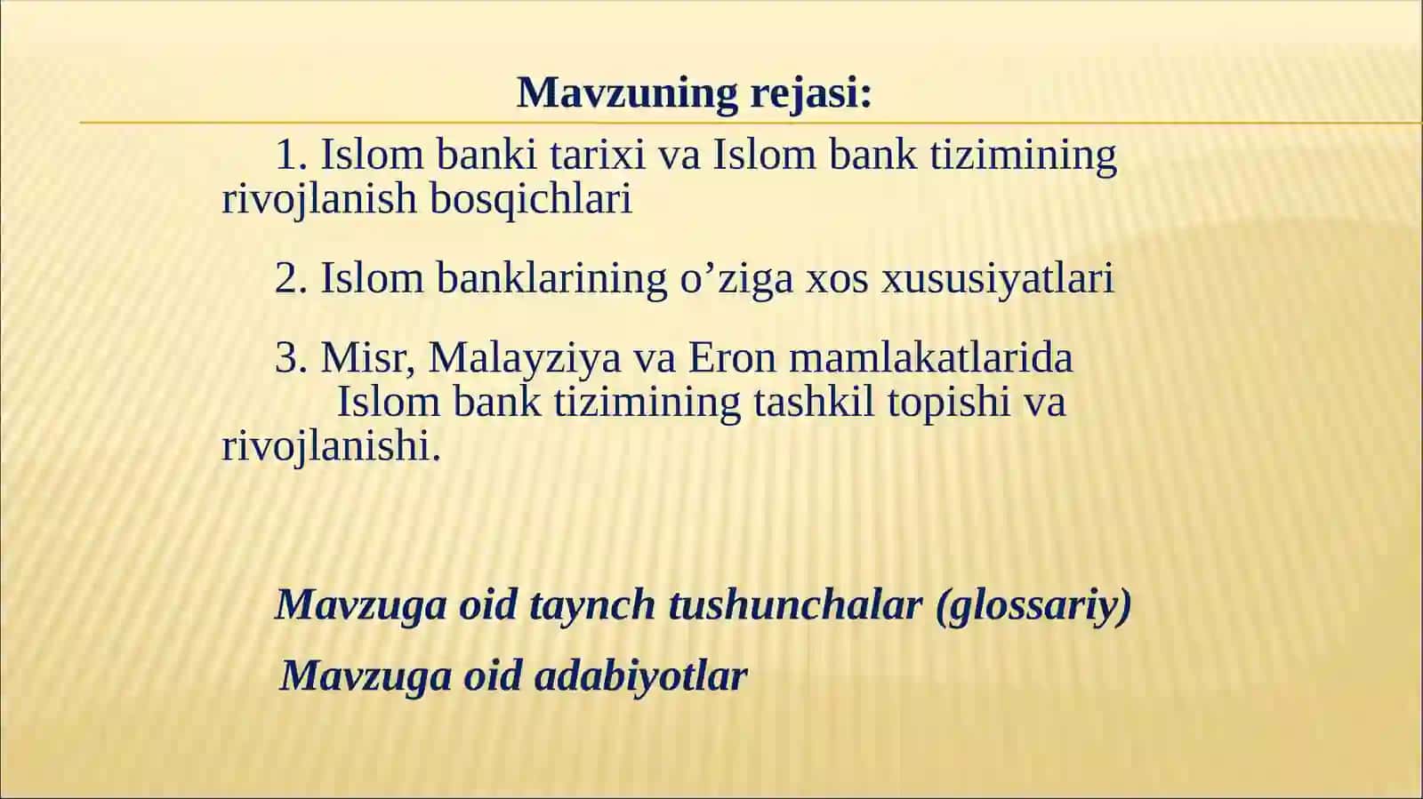 Islomiy bank tizimi 2