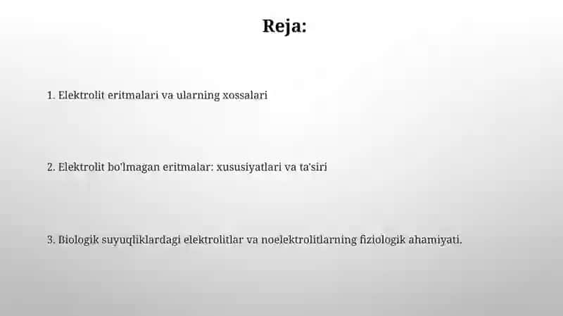 Organizmning Biologik Suyuqliklari Elektrolit Va Noelektrolitlar Eritmasi Sifatida 2