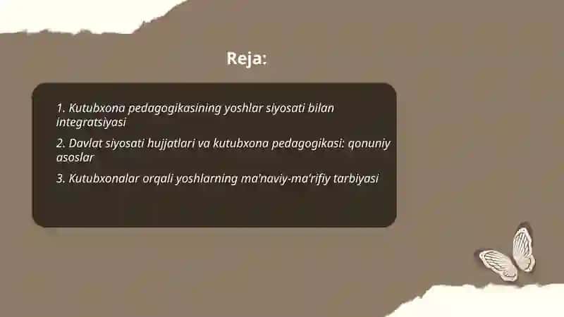 Kutibhona pedagogikasi: yoshlarga oid davlat siyosati bilan boĝliqligi òziga hos hususiyatlari 2