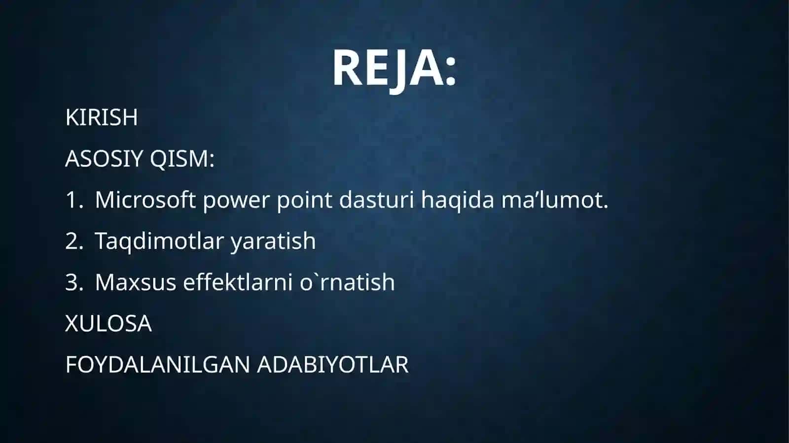 Microsoft Power Point Dasturi 2