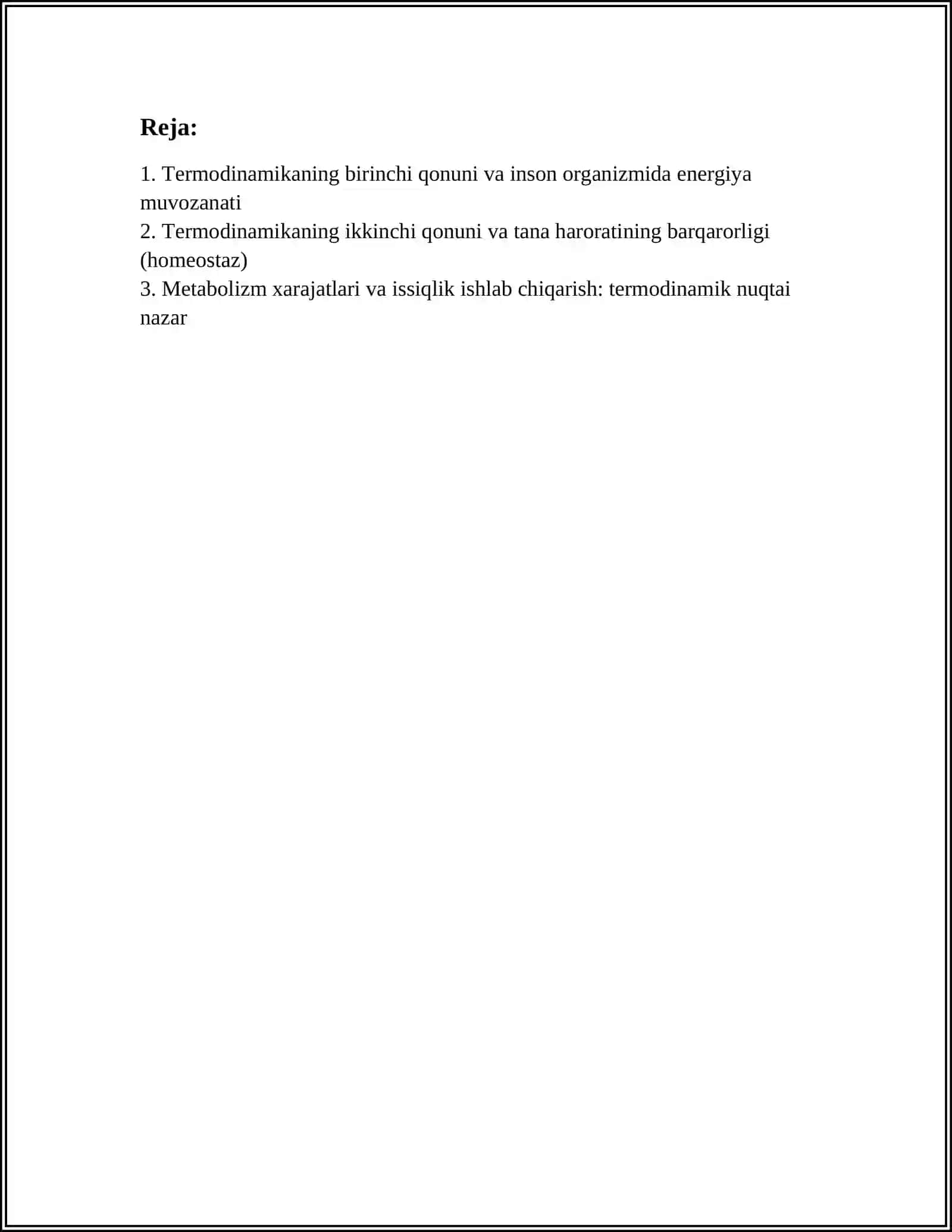 TERMODINAMIKANING QONUNLARI VA ULARNING TIBBIYOTDAGI AHAMIYATI.TERMOMETRIYA TERMIGRAFIYA 2