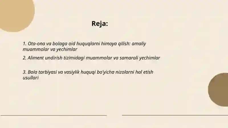 Oilaviy huquqlarini amalga oshirish va oilaviy majburiyatlarni bajarish: muammolar va yechimlar 2
