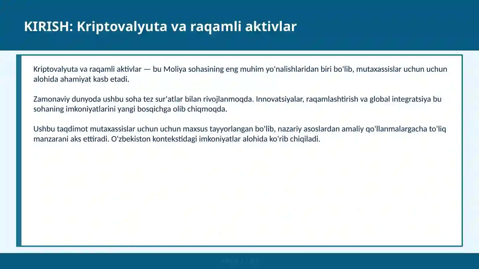 KRIPTOVALYUTA VA RAQAMLI AKTIVLAR 2